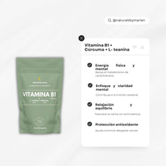Vitamina B1 + L Teanina y Cúrcuma Cápsulas (60 cápsulas)